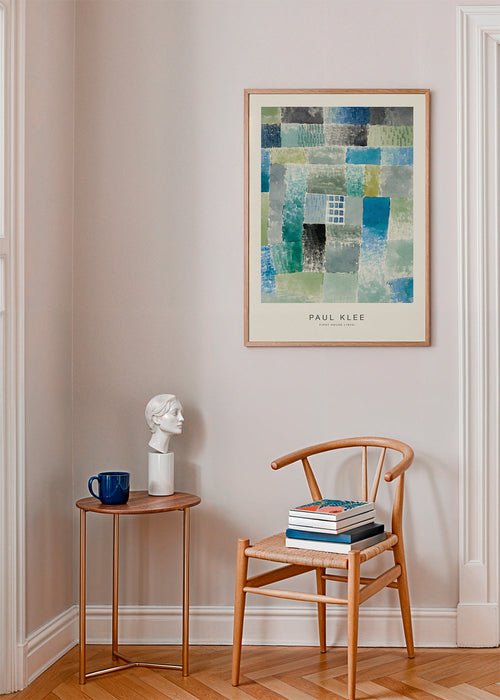Abstract schilderij in geometrische aquarel