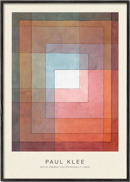 Abstracte poster met concentrische aquarelrechthoeken