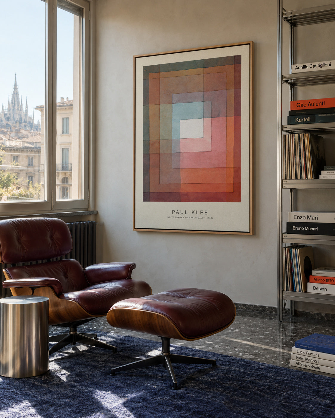 White Framed Polyphonically (Special Edition) - Paul Klee - Framed canvas in an interior