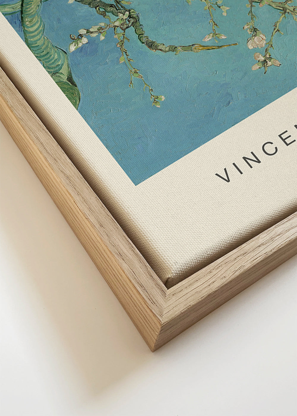 Botanische poster Amandelbloesem tegen blauwe lucht