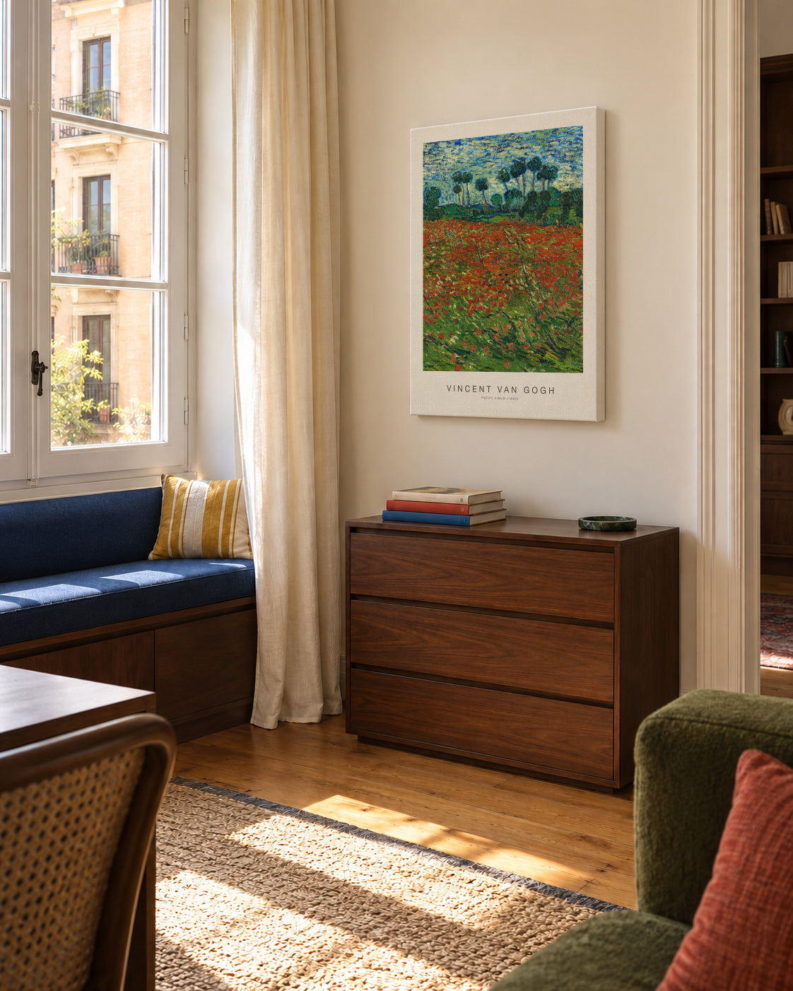 Poppy Field (Special Edition) - Vincent van Gogh - Unframed canvas in an interior