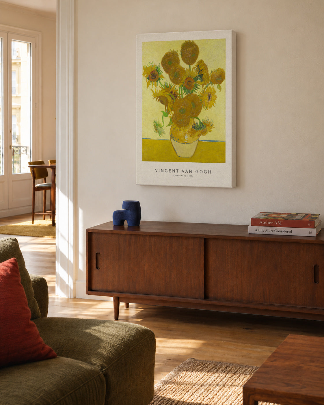 Sunflowers (Special Edition) - Vincent van Gogh - Unframed canvas in an interior