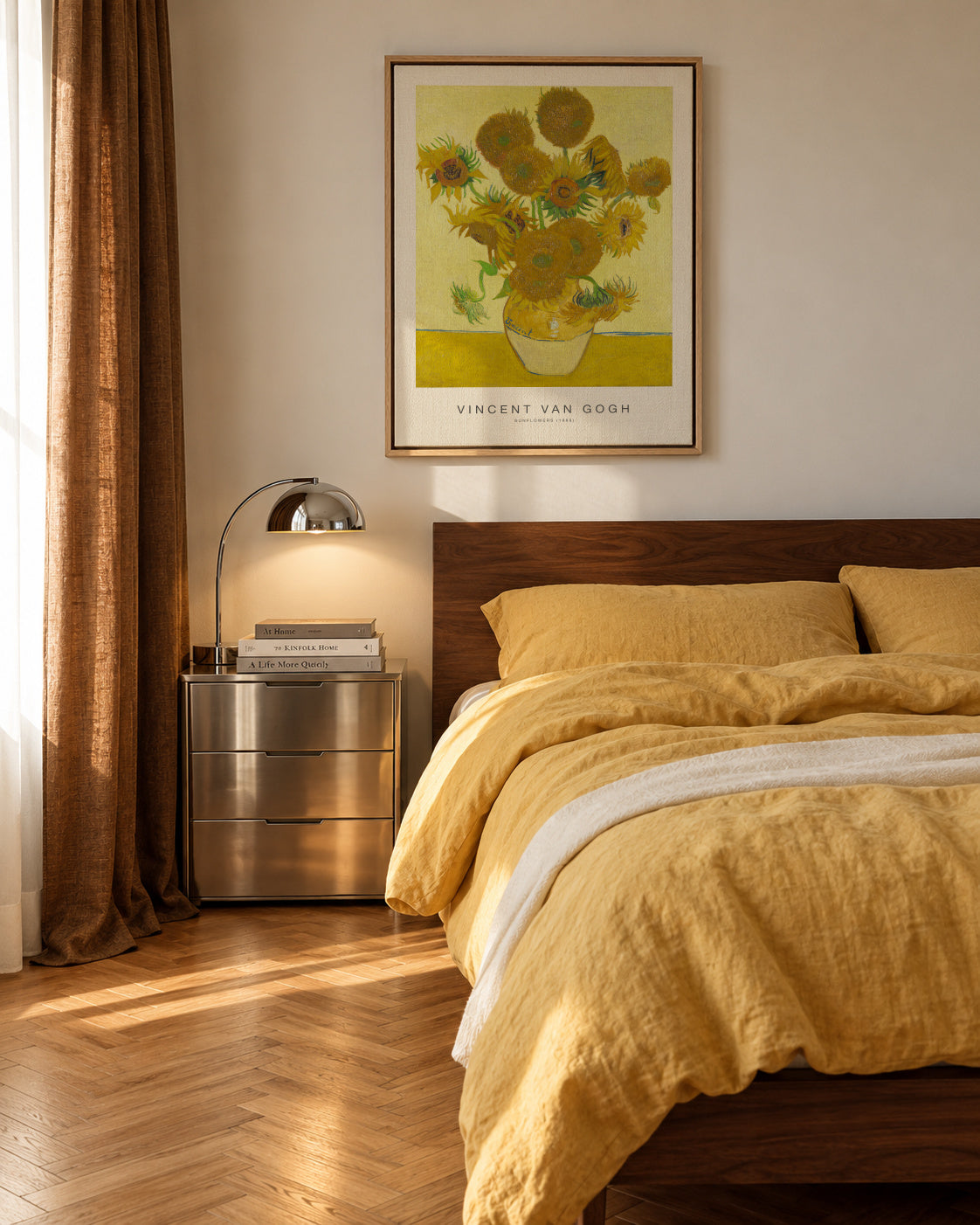 Sunflowers (Special Edition) - Vincent van Gogh - Framed canvas in an interior
