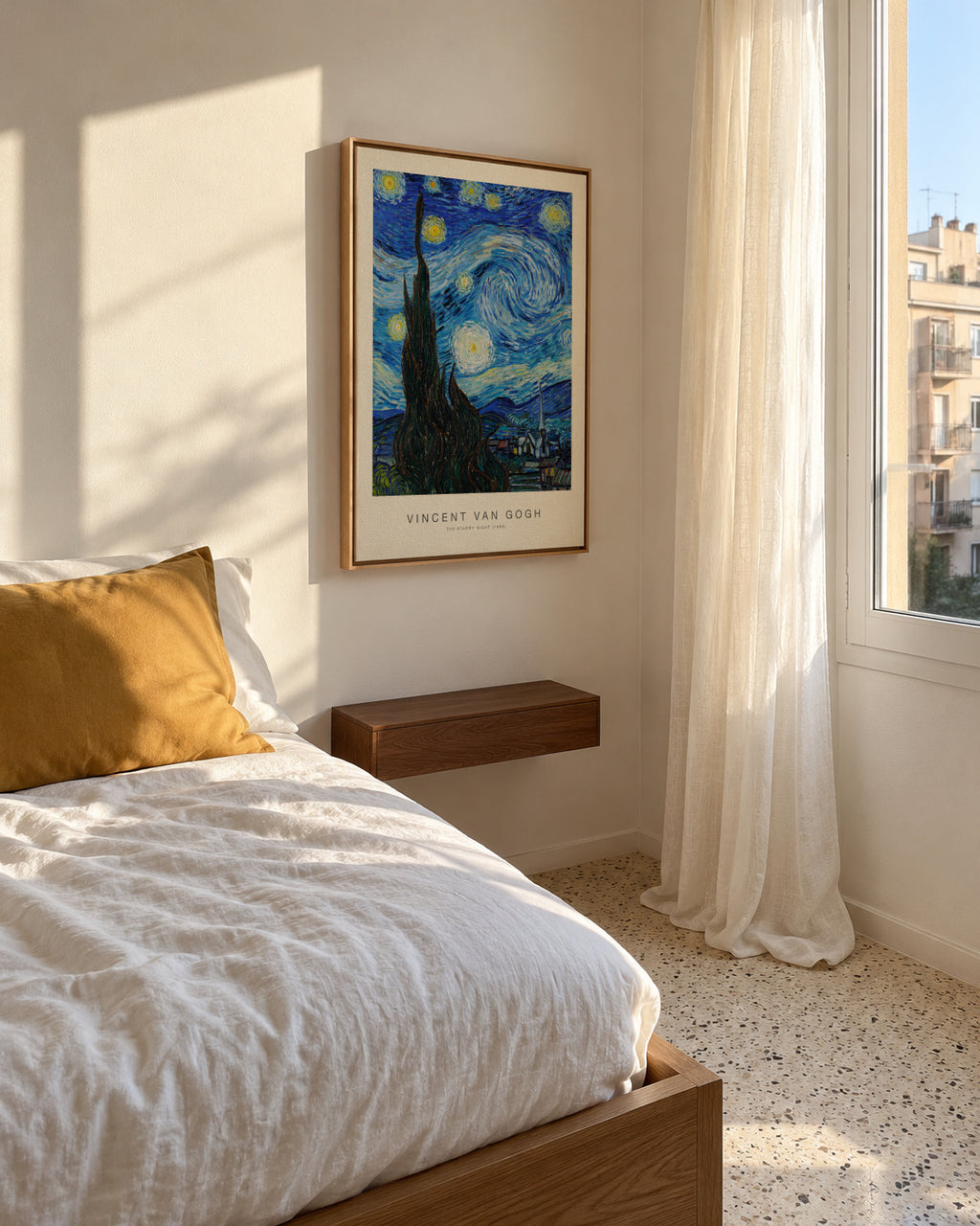 The Starry Night (Special Edition) - Vincent van Gogh - Framed canvas in an interior