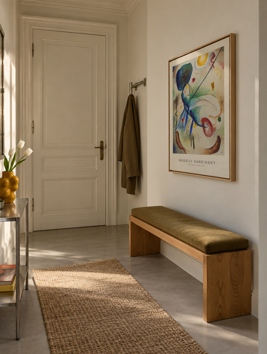 Water & Black Lines (Special Edition) - Wassily Kandinsky - Framed canvas in an interior