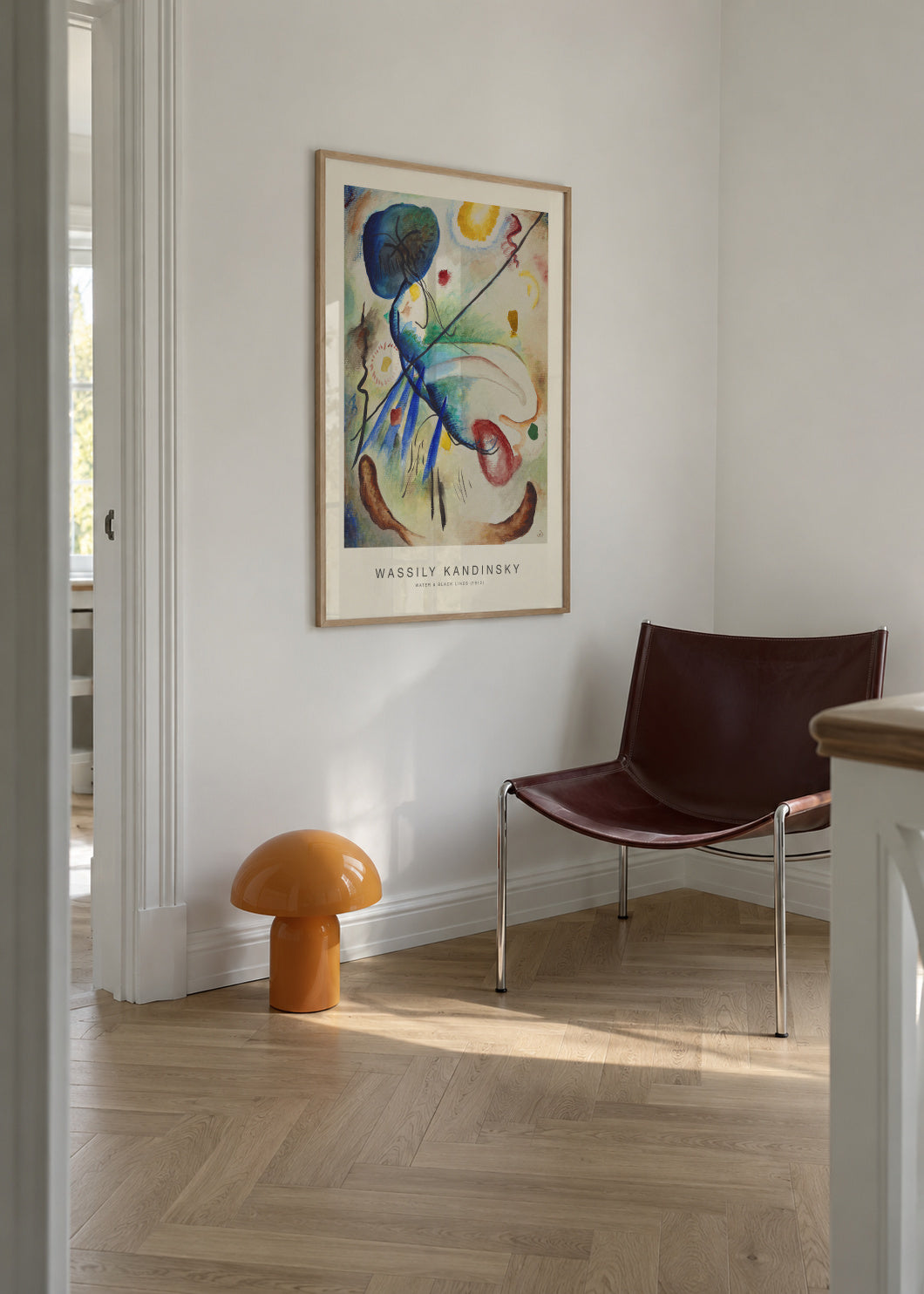 Water & Black Lines (Special Edition) - Wassily Kandinsky - Framed poster in an interior