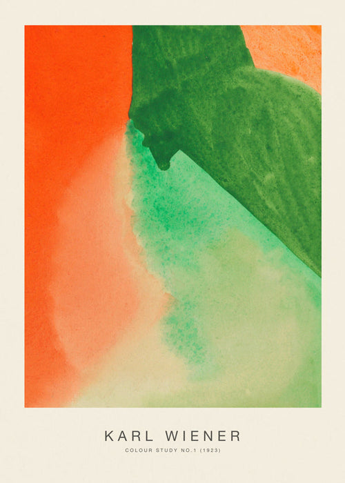 Vintage poster: kleurstudie in aquarel