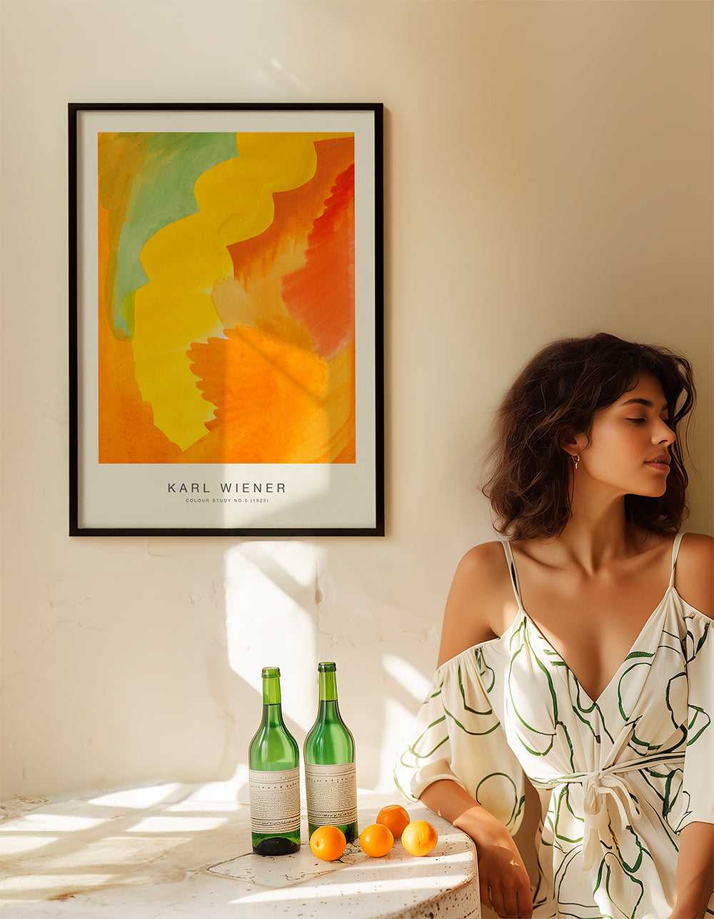 Abstracte kunst — kleurstudie geel en oranje