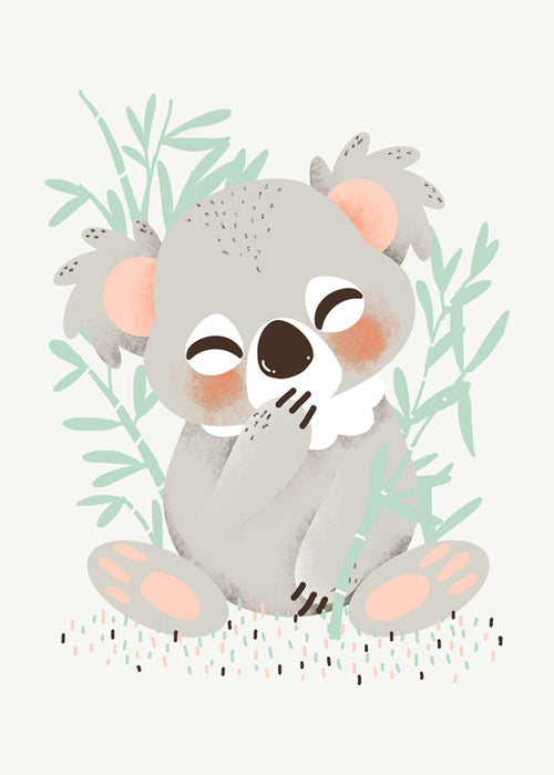 Kinderillustratie koala met glimlach