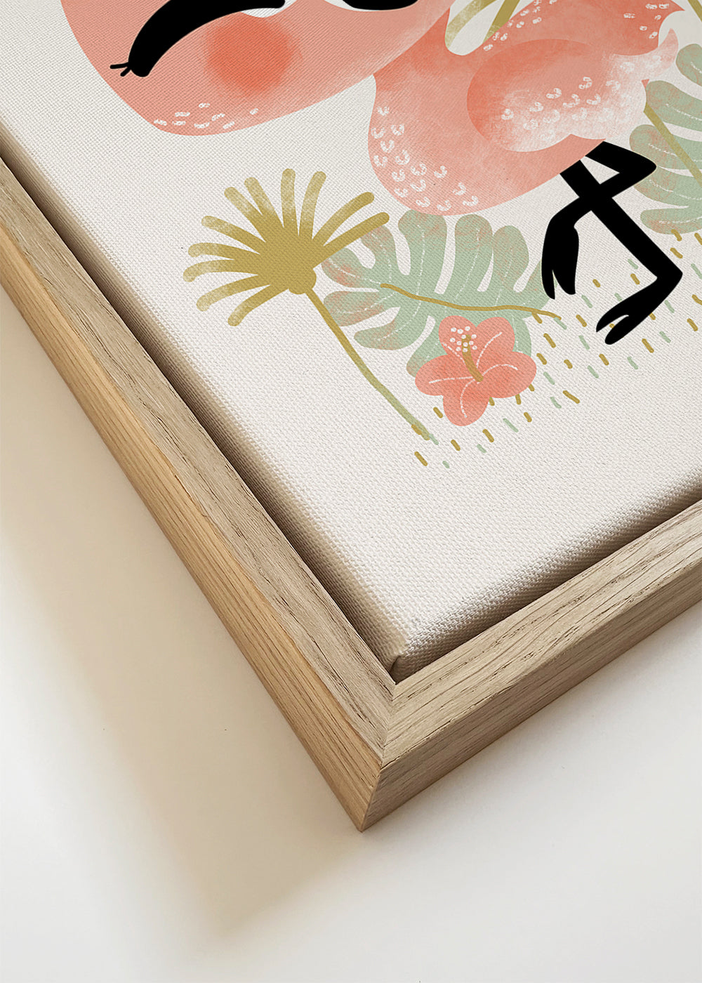 Kinderposter vrolijke roze flamingo