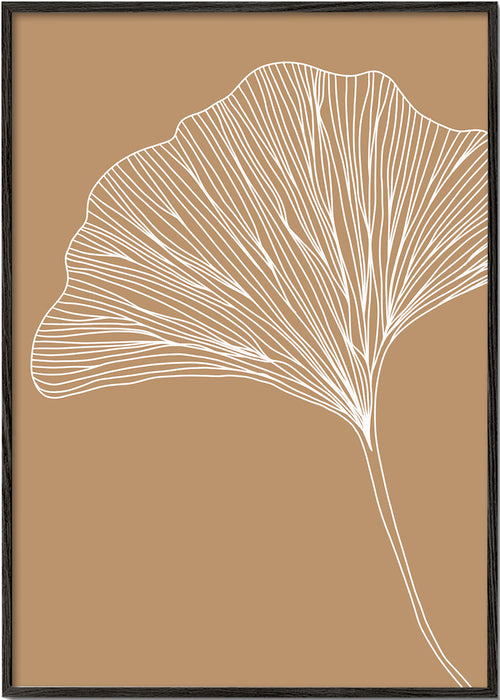 Botanische poster met ginkgo blad