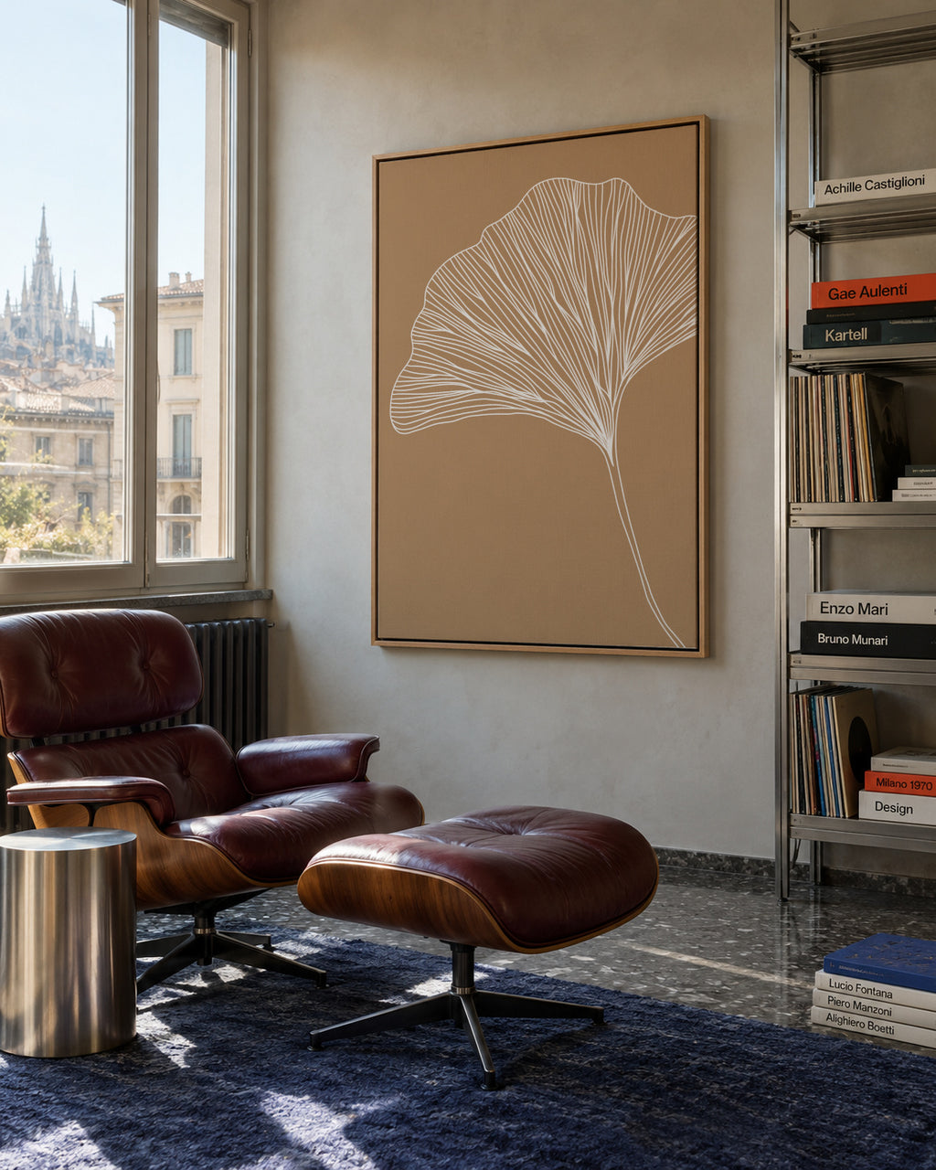 Nude ginkgo - Framed canvas in an interior