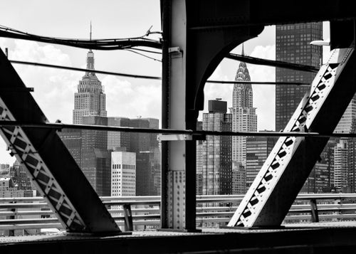 Stadsposter: Manhattan skyline zwart-wit
