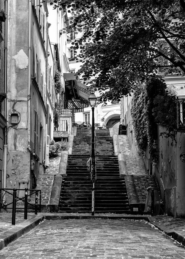 Keuken kunst: Montmartre-trap in zwart-wit