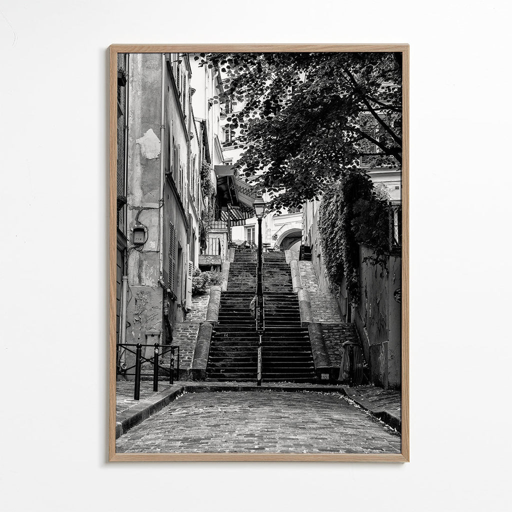 Keuken kunst: Montmartre-trap in zwart-wit