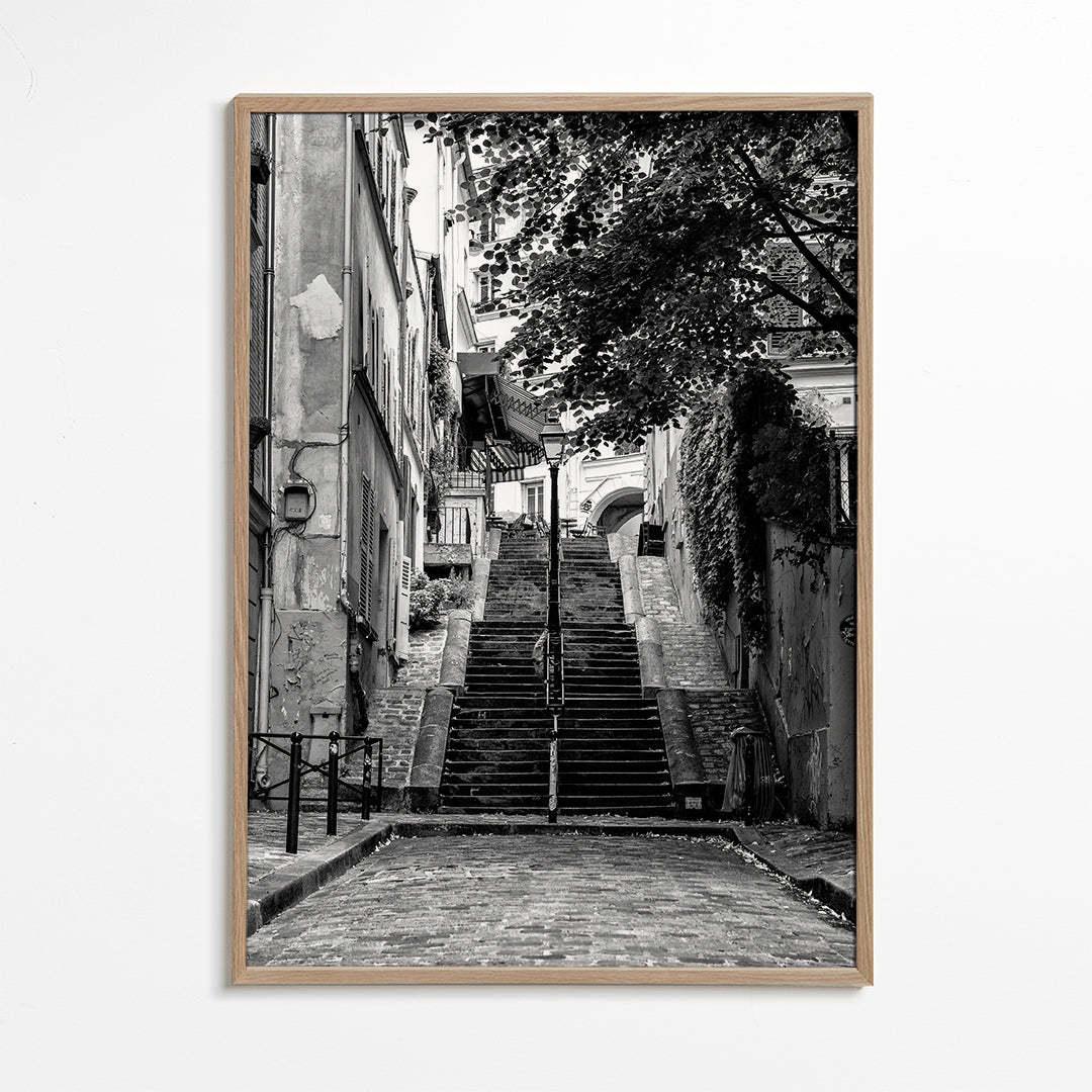 Keuken kunst: Montmartre-trap in zwart-wit