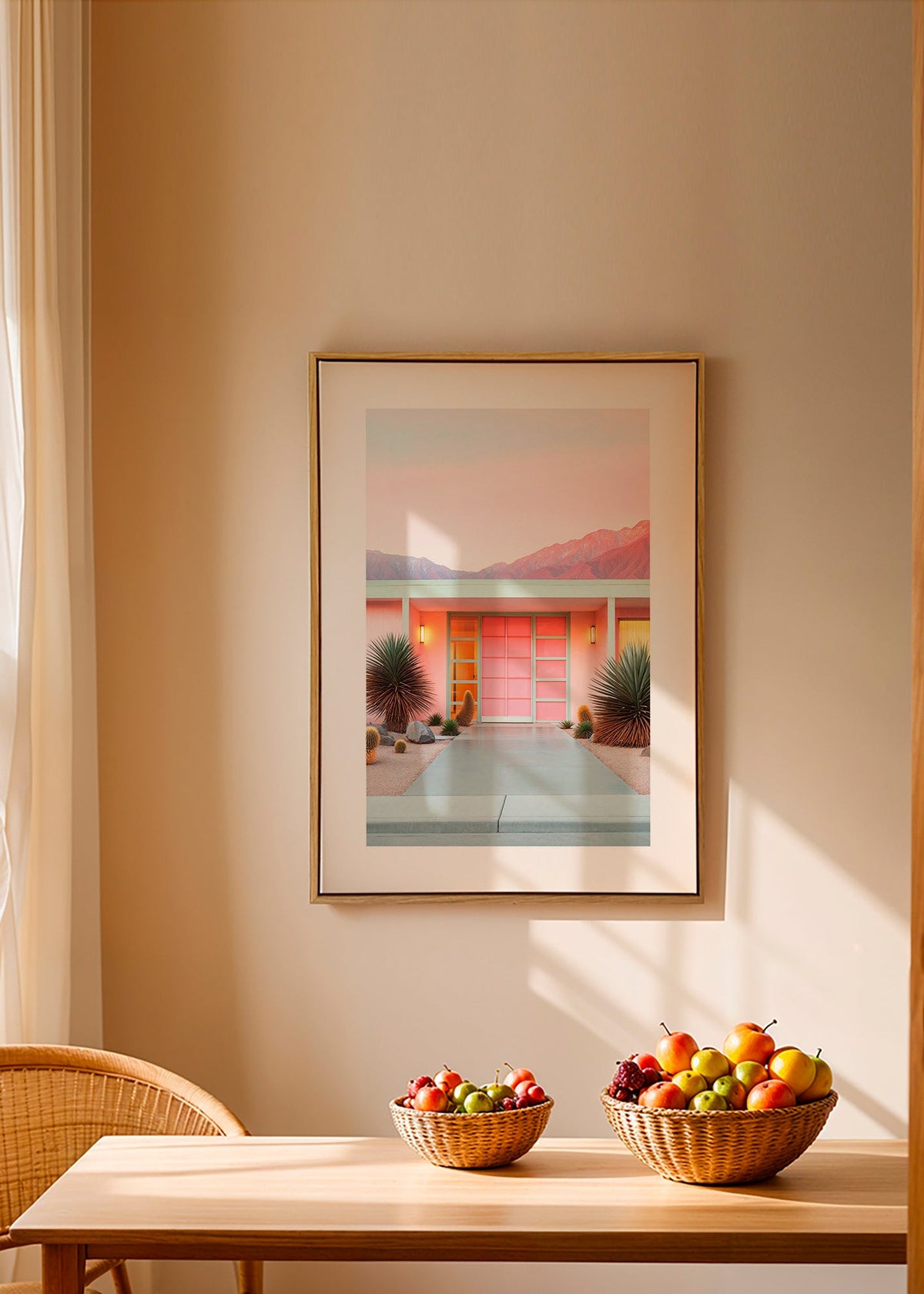 Botanische poster Palm Springs roze – Canvas1