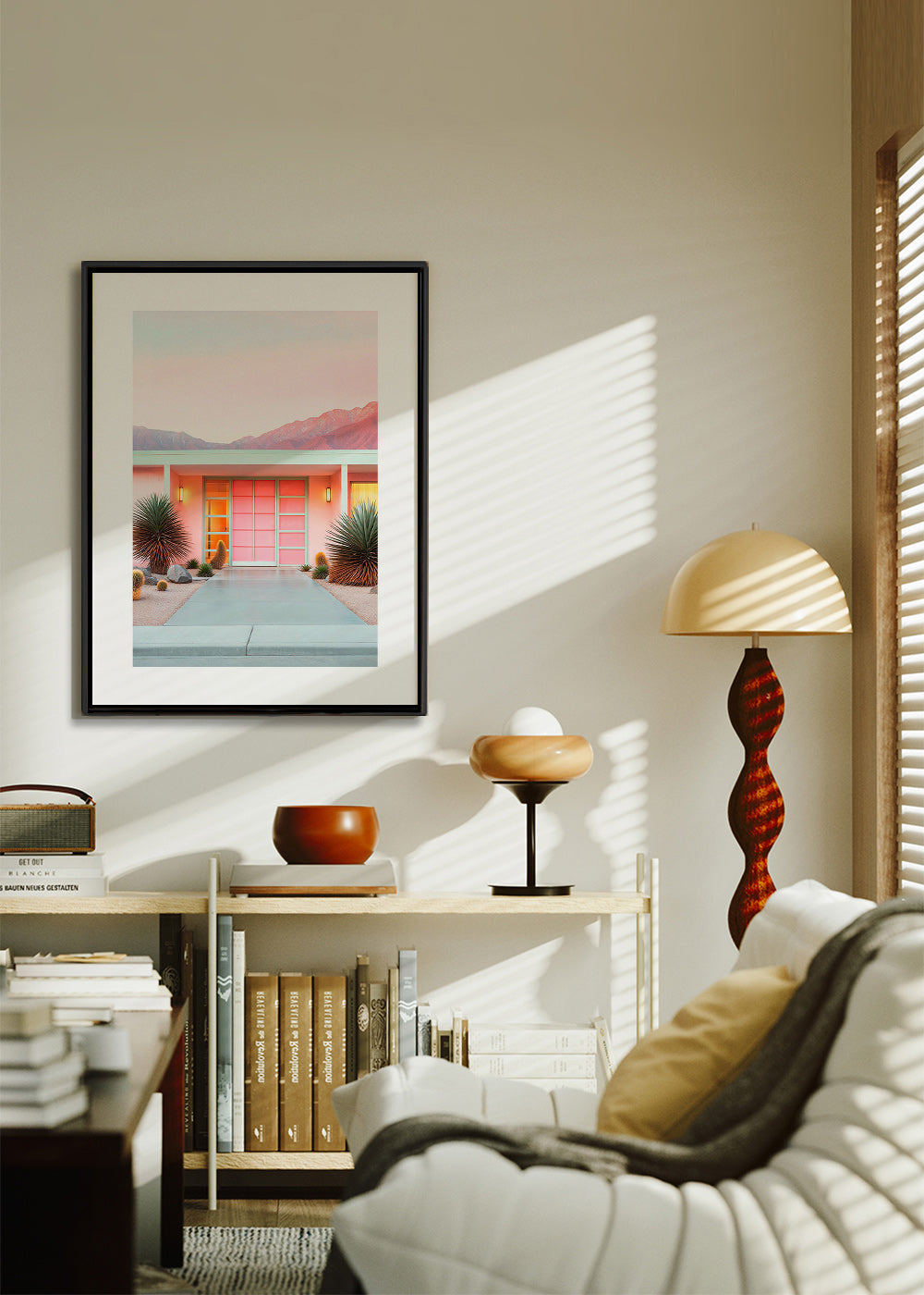 Botanische poster Palm Springs roze – Canvas2
