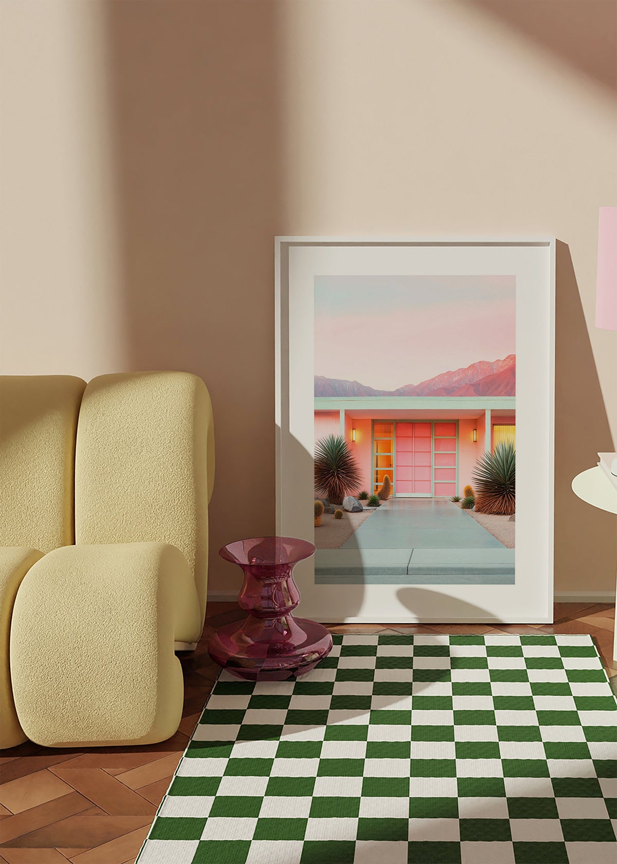 Botanische poster Palm Springs roze – Product1