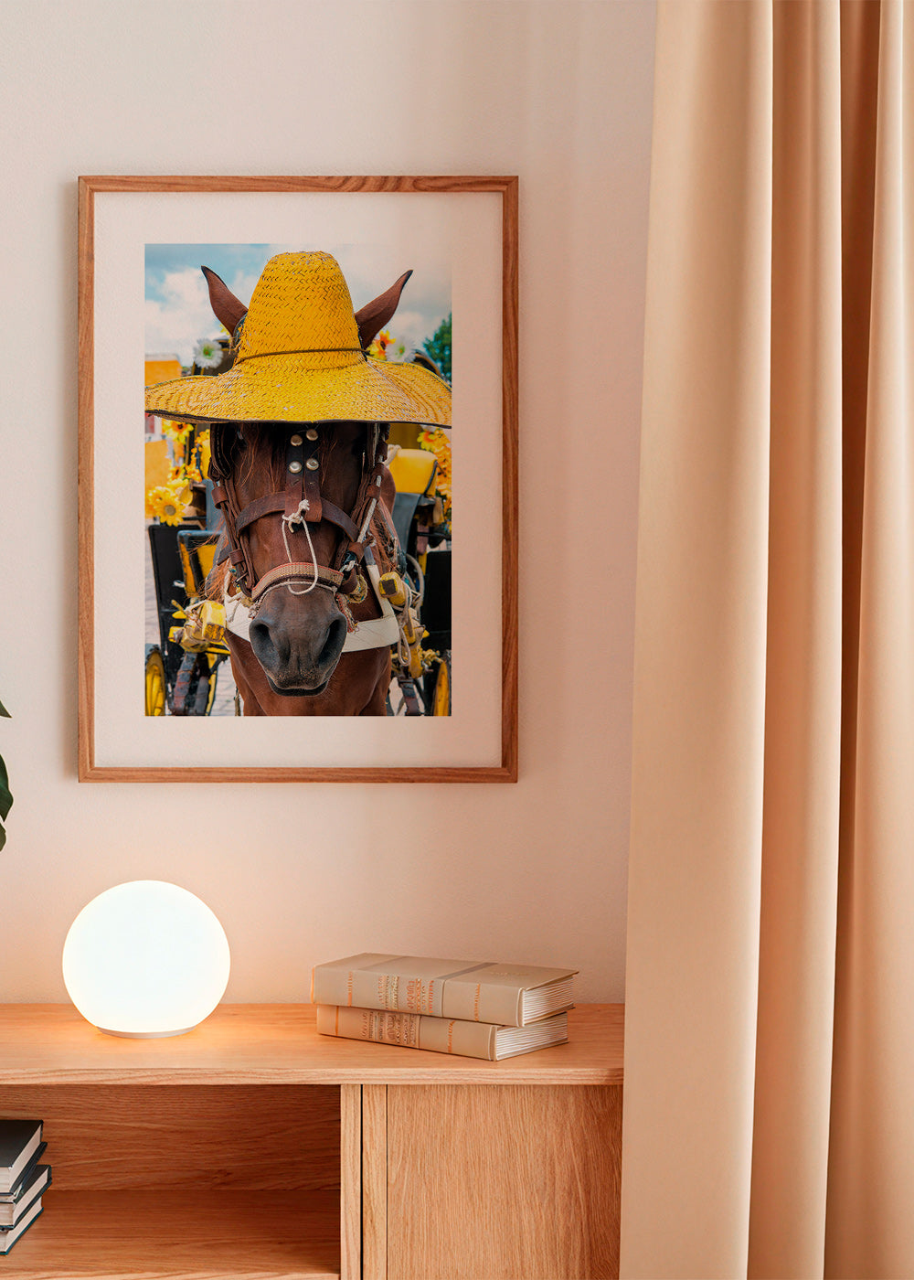 Paardportret met gele hoed – Product2