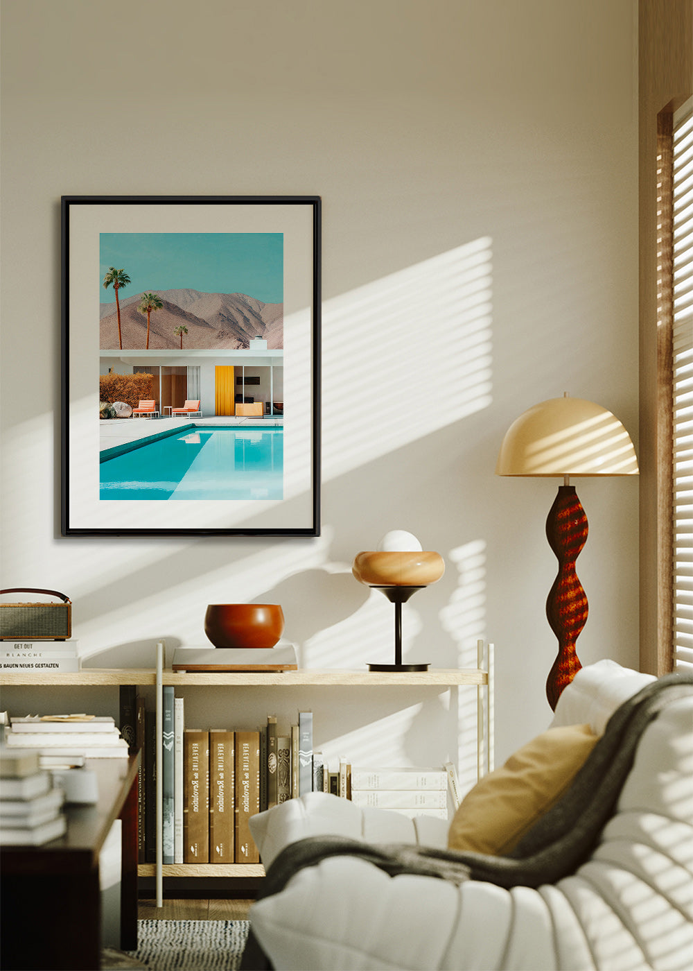Landschap met zwembad en palmbomen – Canvas2