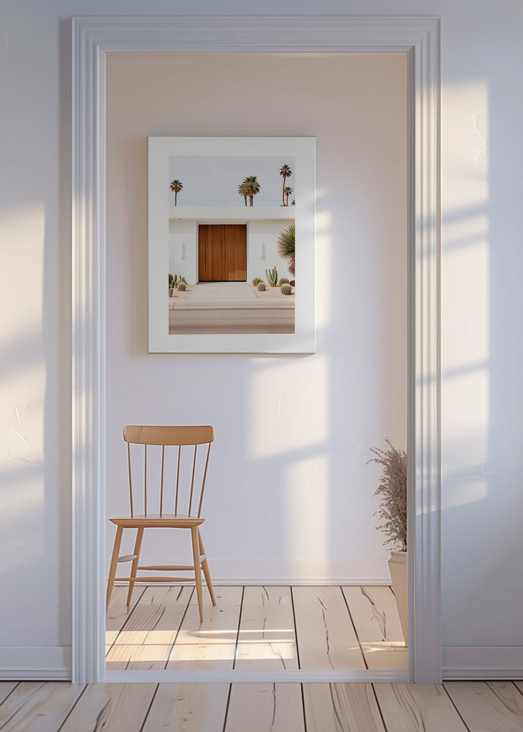 Architectuurfotografie met lamellen deur – Canvas