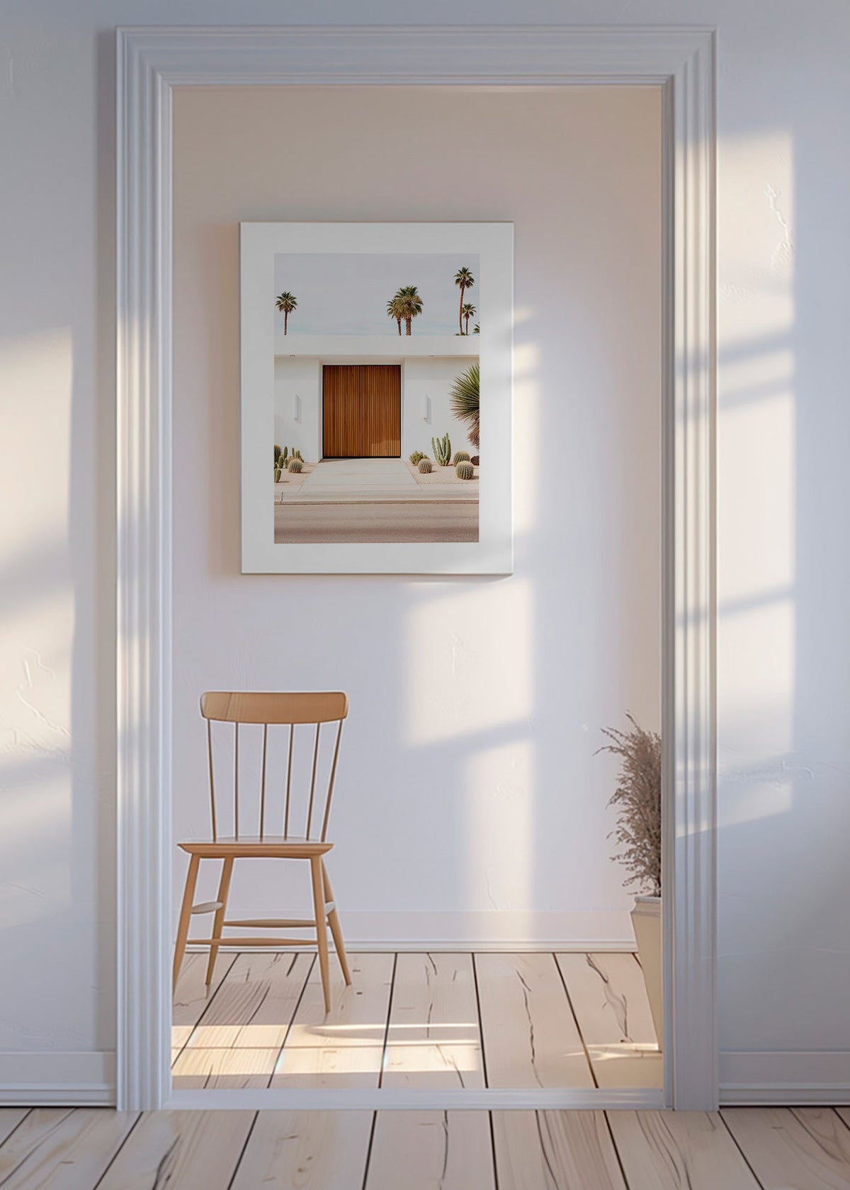 Architectuurfotografie met lamellen deur – Canvas
