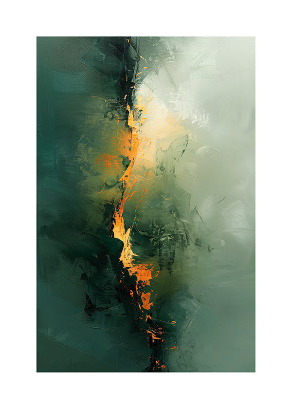 Abstract kunstwerk met verticale groene strepen
