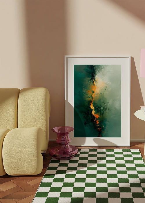 Abstract kunstwerk met verticale groene strepen – Product1