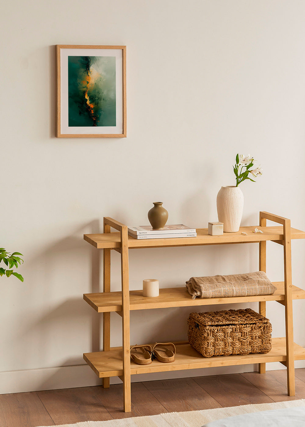 Abstract kunstwerk met verticale groene strepen – Product3