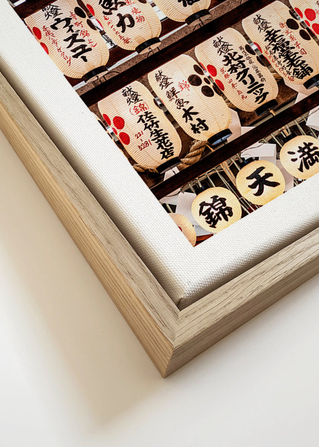 Fotografie van Japanse lantaarns op rij – Canvas detail