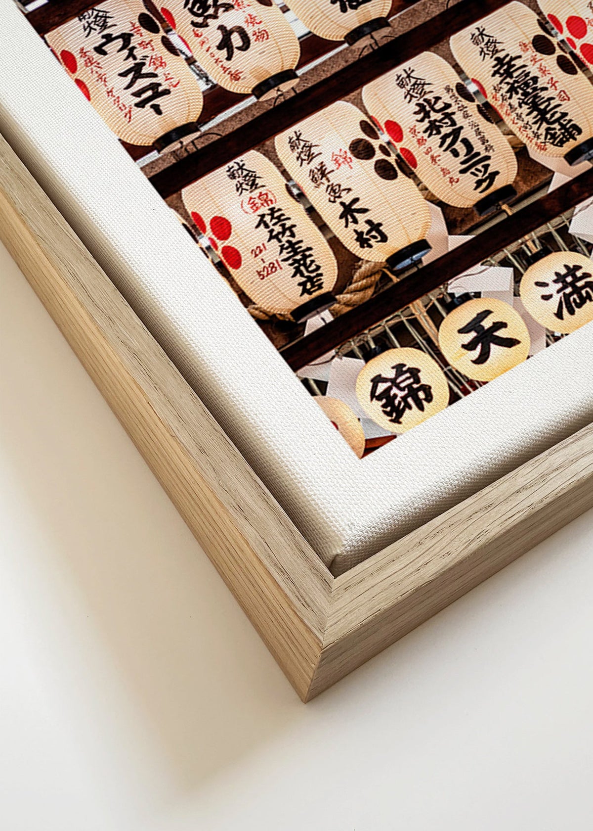 Fotografie van Japanse lantaarns op rij – Canvas detail