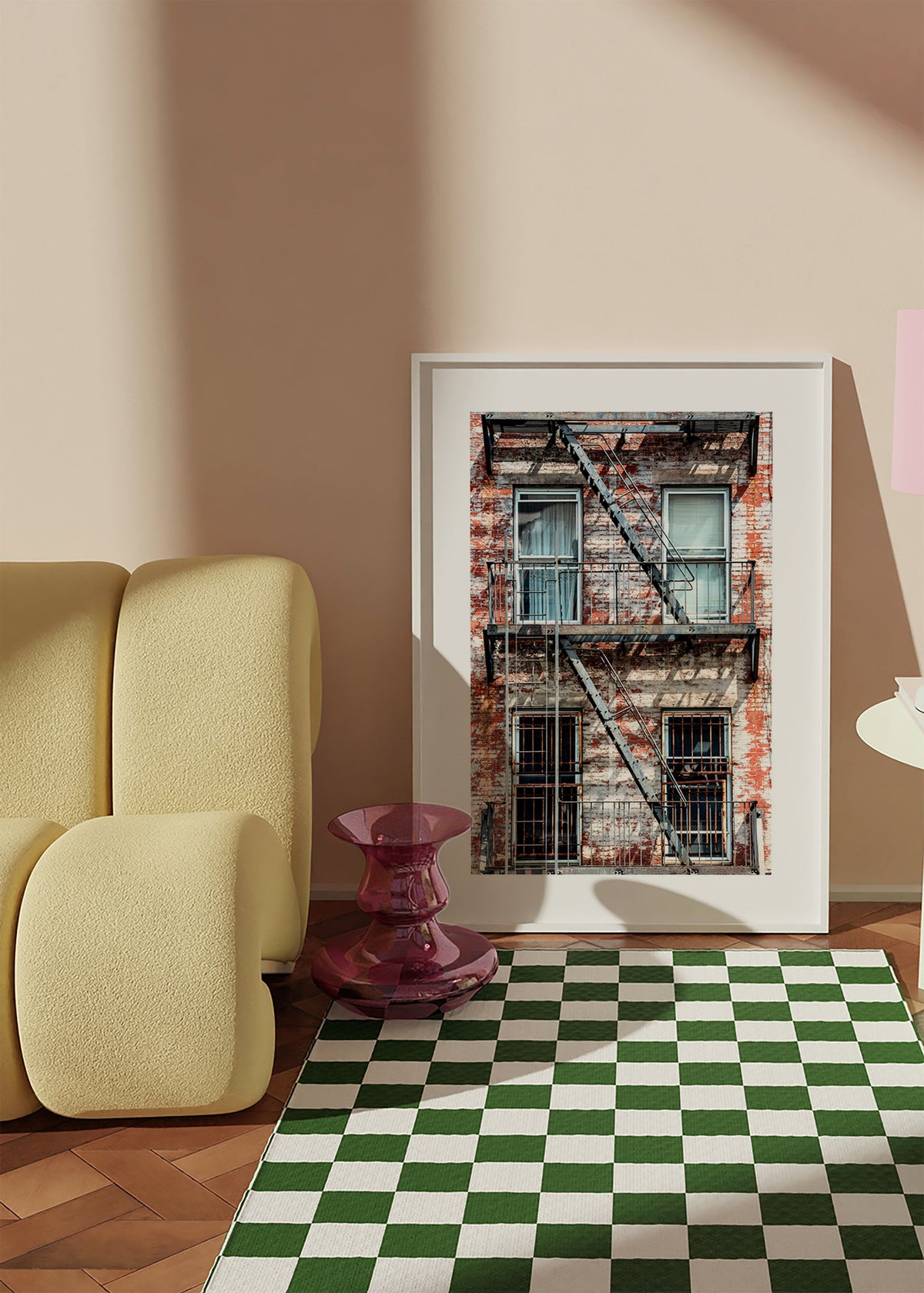 Stadsfoto van gevel met brandtrap – Product2