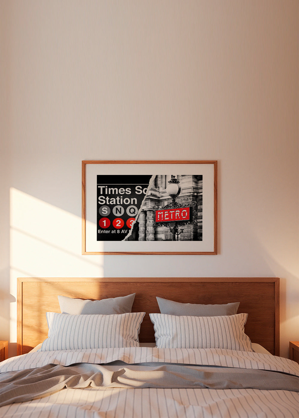 Reisposter met rood Metro-bord – Product1