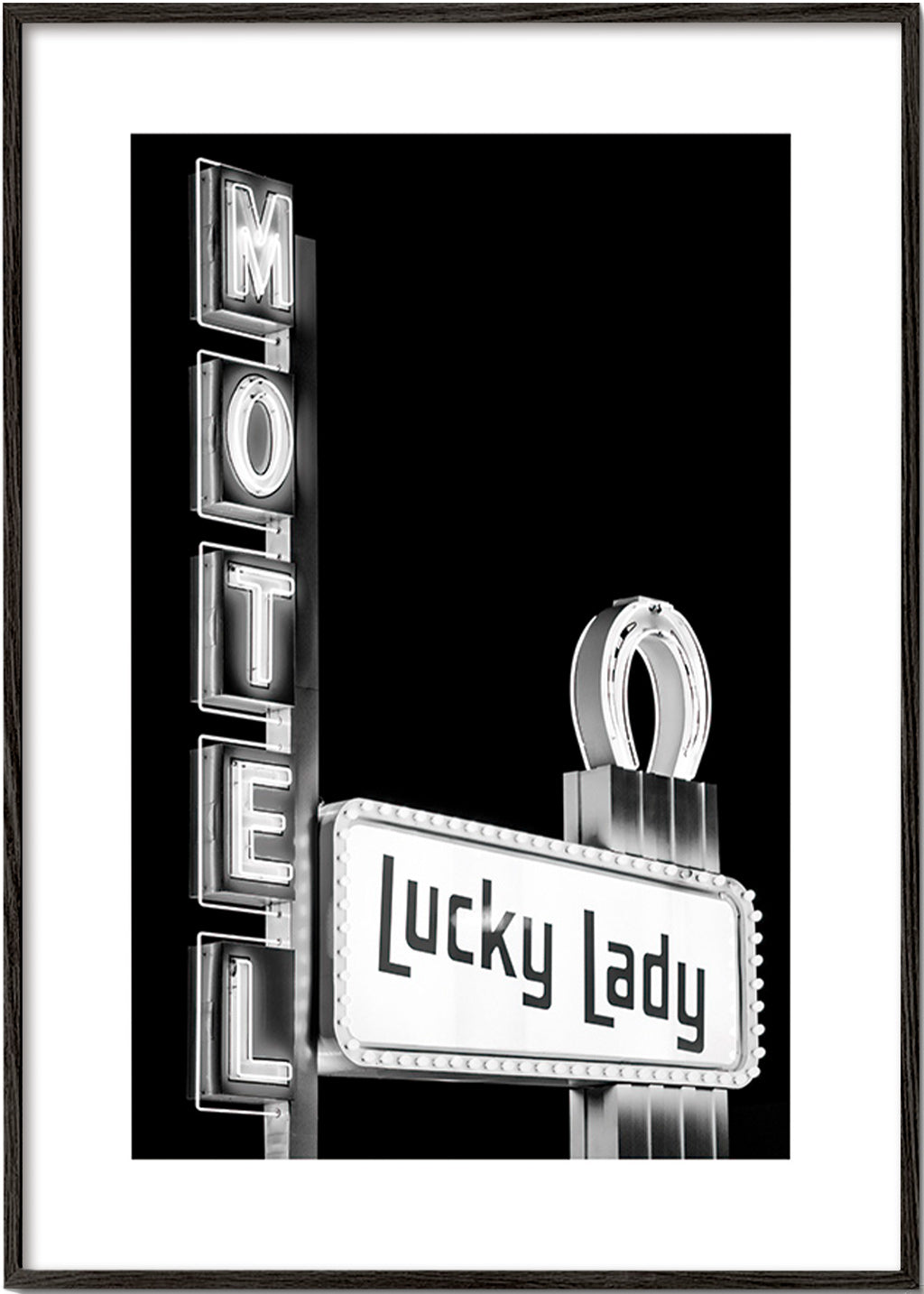 Fotografie Lucky Lady motelneon – Black Frame