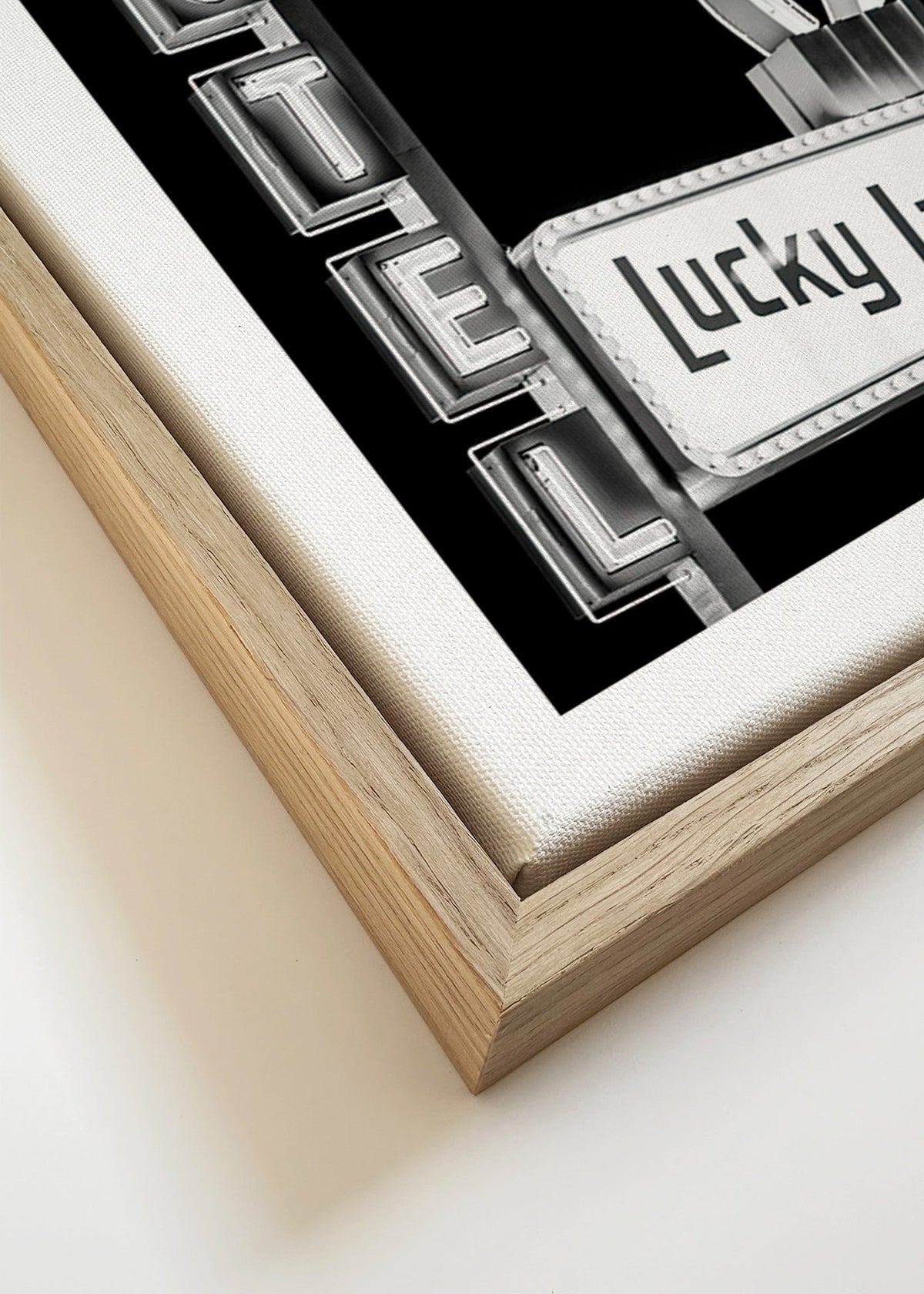 Fotografie Lucky Lady motelneon – Canvas detail
