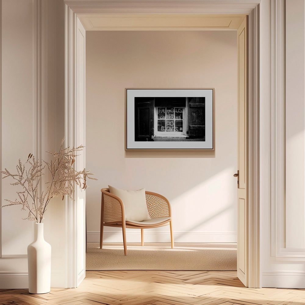 Keuken kunst: New Orleans bord in zwart-wit – Canvas1