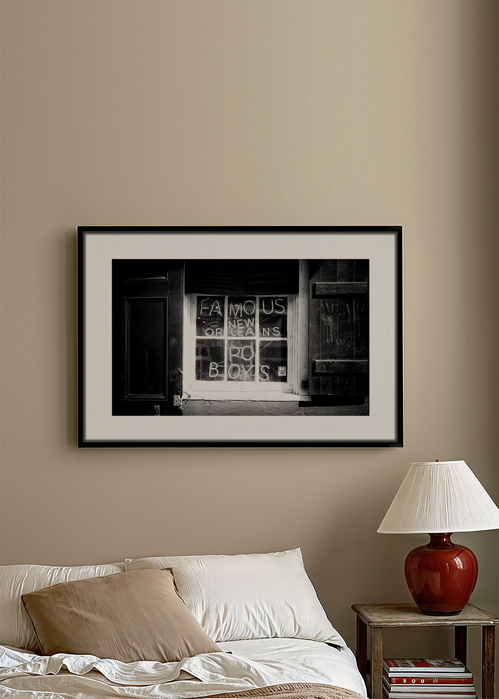 Keuken kunst: New Orleans bord in zwart-wit – Canvas2