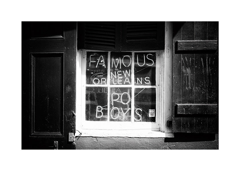 Keuken kunst: New Orleans bord in zwart-wit