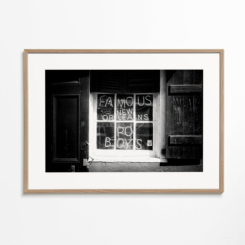 Keuken kunst: New Orleans bord in zwart-wit – Oak Frame