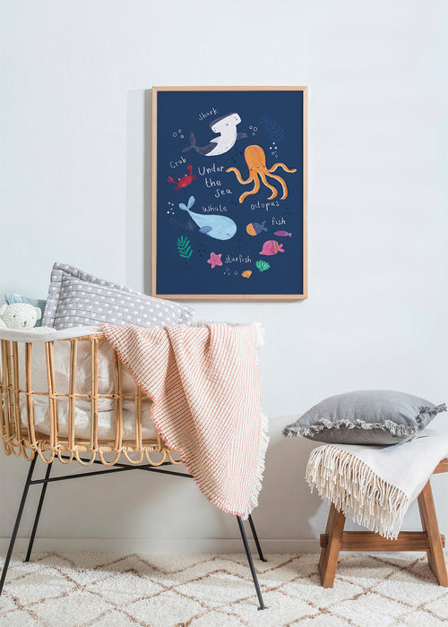 Kinderposter: octopus onder zee