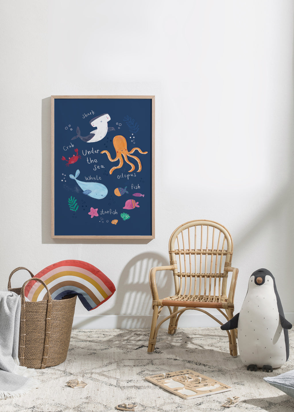 Under the sea kids art print - Framed poster in an interior