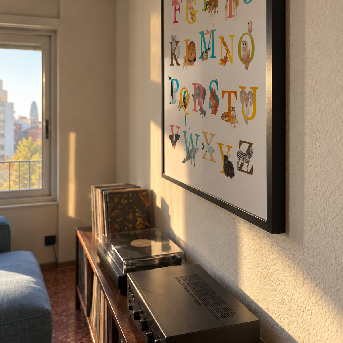 Kids animal alphabet - Framed poster detail