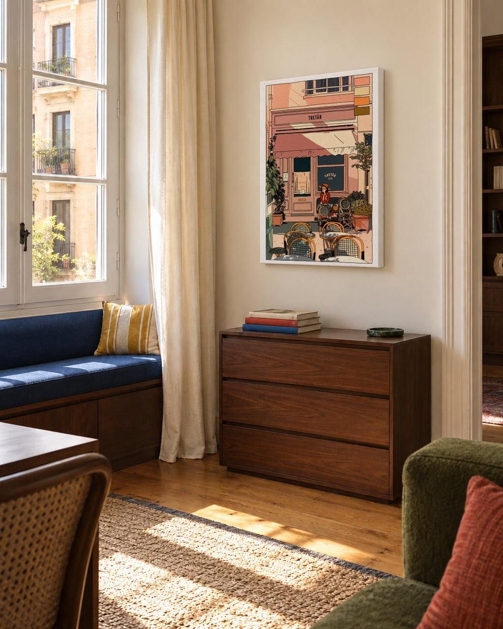 Tretar - Unframed canvas in an interior
