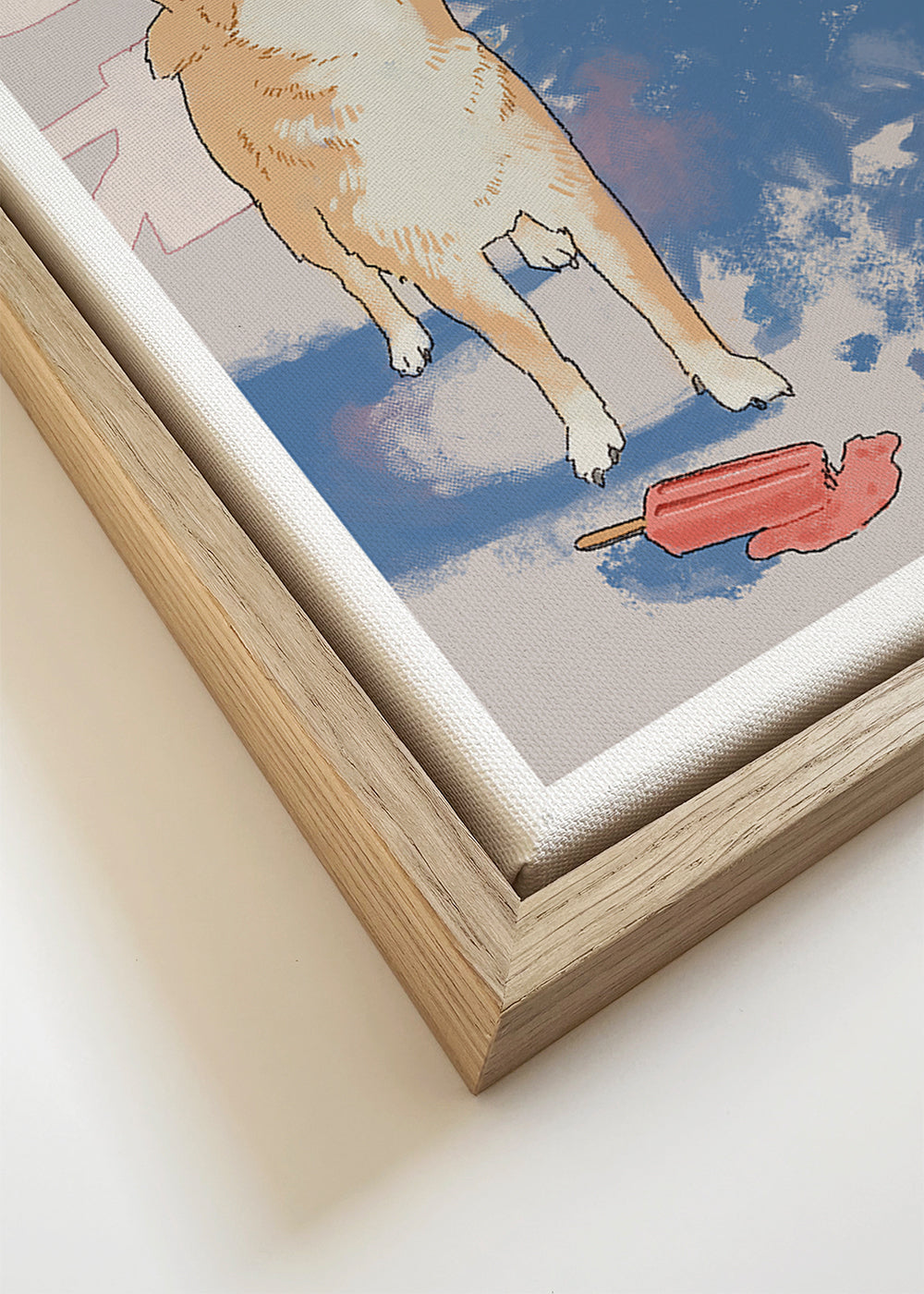 Illustratie meisje met shiba
