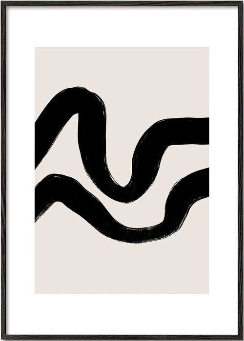 Abstract kunstwerk met zwarte streek