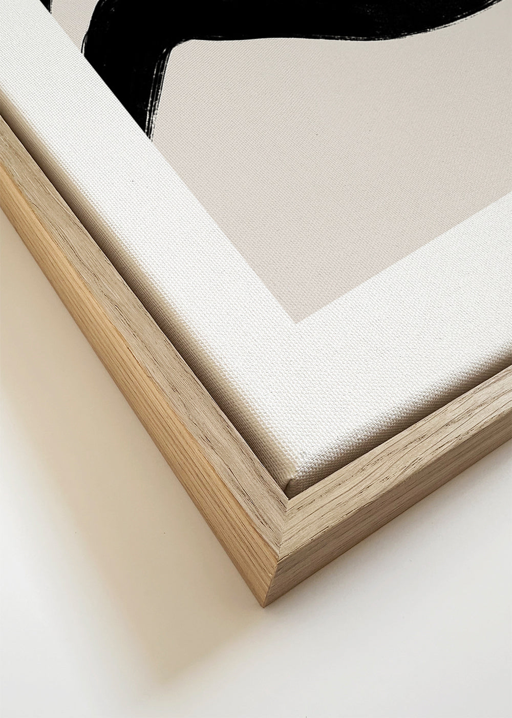 Abstract kunstwerk met zwarte streek