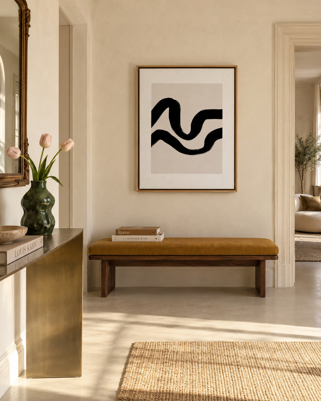 Finding balance - Framed canvas in an interior