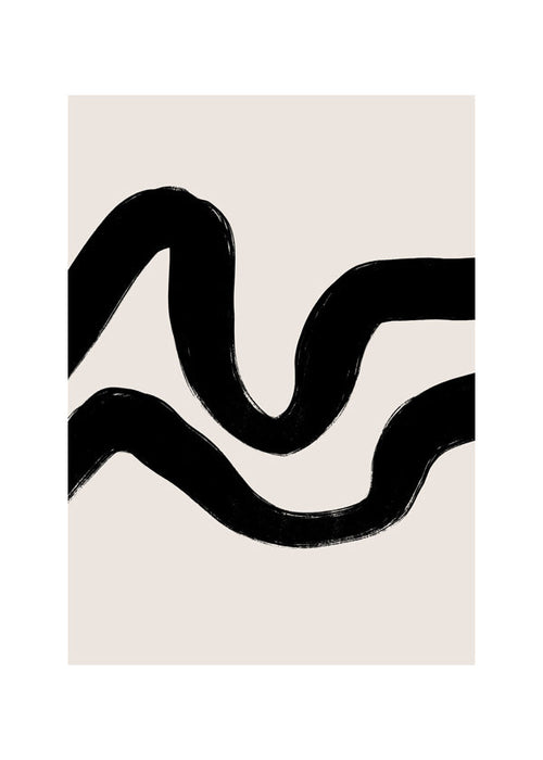 Abstract kunstwerk met zwarte streek