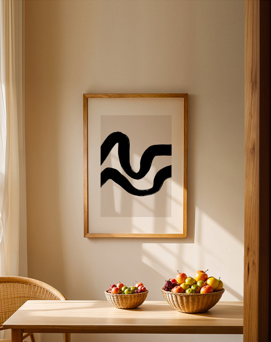 Finding balance - Framed poster in an interior